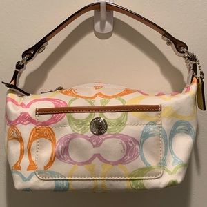 Coach multicolor monogram small shoulder purse